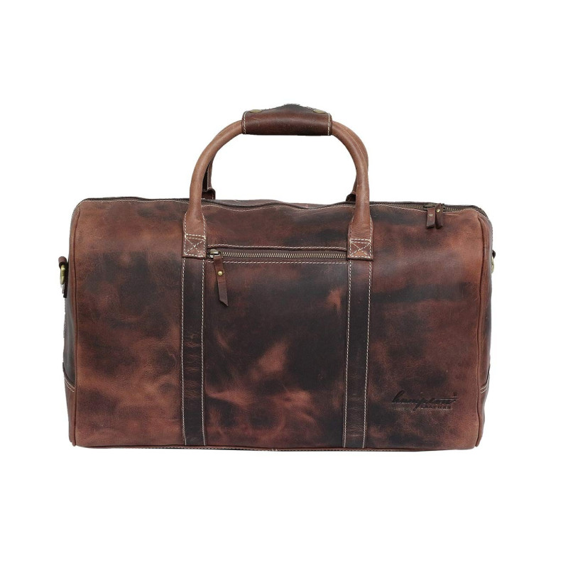 Genuine Leather Travel Duffle Bag Vintage (Brown) - Brandslock
