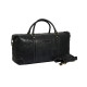Genuine Leather Travel Duffle Bag (Black)