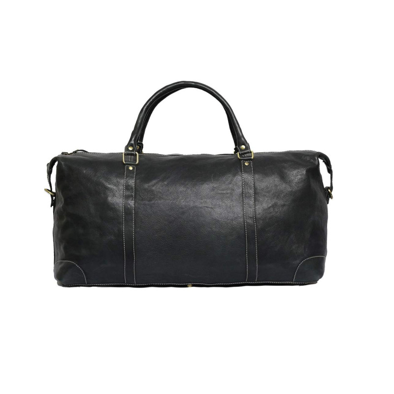 Genuine Leather Travel Duffle Bag (Black) - Brandslock