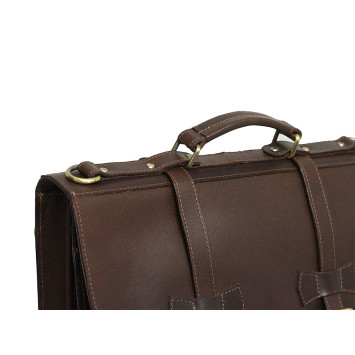 Unisex Genuine Leather Laptop Messenger Shoulder Bag