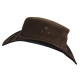 Mens Brown Australian Leather Original Cowboy Aussie Bush Hat