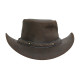 Mens Vintage Brown Wide Brim Cowboy Aussie Style Western Bush Hat