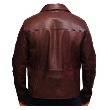 Men's Leather Biker Jacket Genuine Cow Hide Vintage Rustic