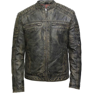 Men's Real Leather Biker Jacket - Jimmy