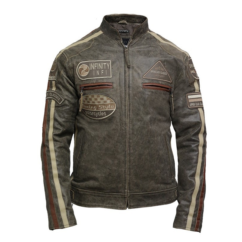 Men's Motorbike Leather Biker Jacket - Brandslock