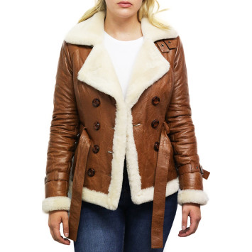 Ladies Leather Blazer Jacket - Upton