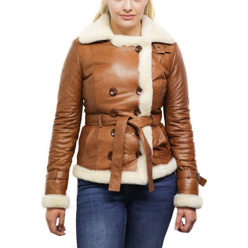 Ladies Leather Blazer Jacket - Upton