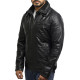 Men's Medial-Length Black Napa Leather Jacket