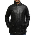 Men's Black Quilted Multi-Pocket Reefer Jacket Vintage