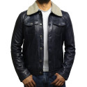 Leather Jacket Mens | Real Soft Nappa Leather Detachable Collar Jacket 
