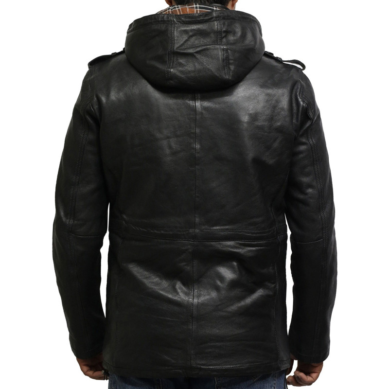 men leather jackets, men leather coat, leather coat, hooded leather coat