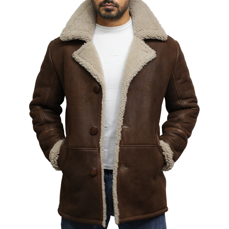 mens leather shearling coat