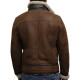 Men's Brown Genuine Shearling Sheepskin Leather Jacket Vintage