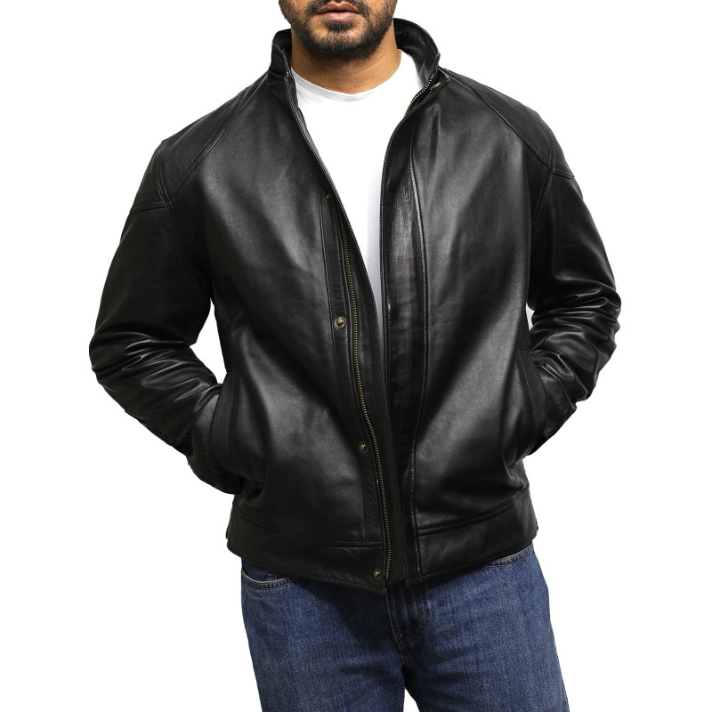 Men's Vintage Black Genuine Leather Jacket