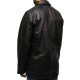 Men's Black Leather Quilted Reefer Jacket