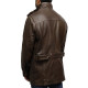 Men's Brown Leather Reefer Jacket