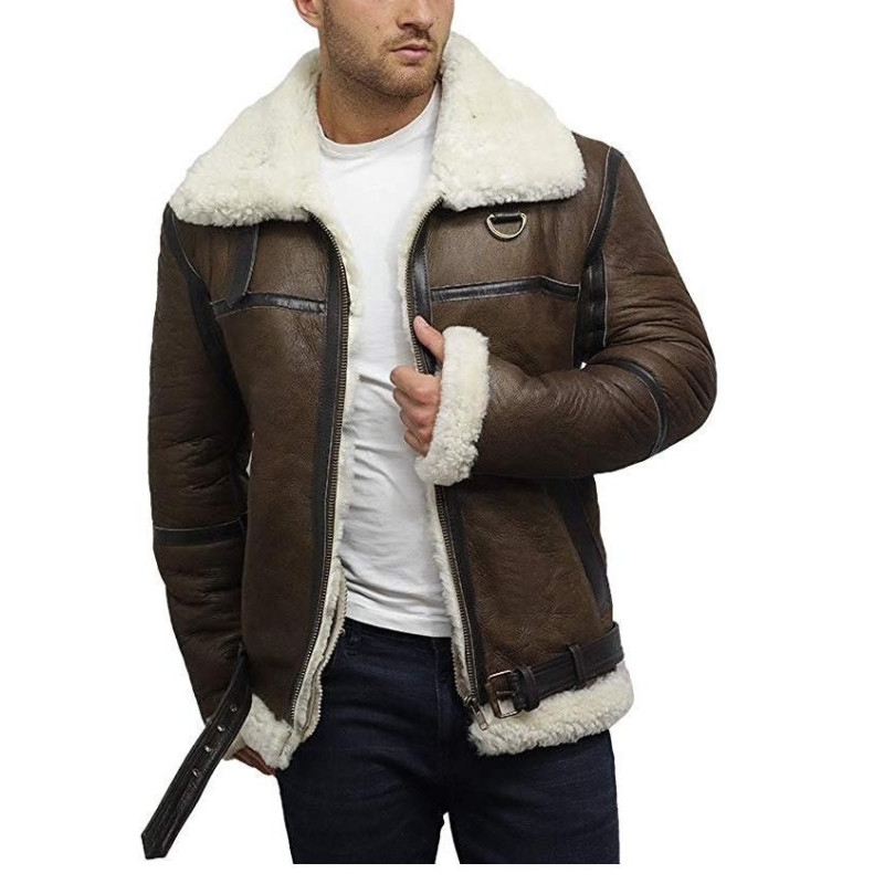 genuine sheepskin coat mens