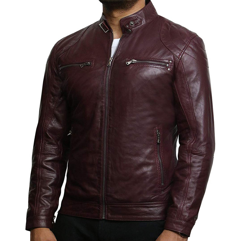 brandMe Mens Genuine Leather Pure Lambskin Biker Jacket MM495 