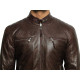 Men's Brown Lambskin Genuine Leather Biker Jacket