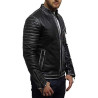Men's Top Quality Black Distressed Real Leather Biker Jacket