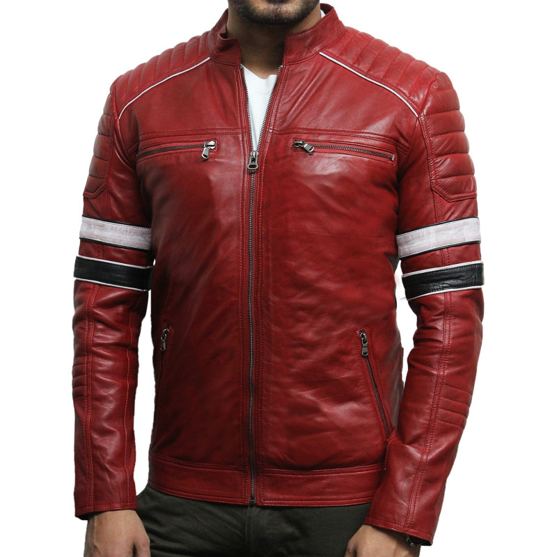 'FORCE' Vintage Brown Men's Retro Real Soft Sheep Nappa Fashion Leather Jacket 