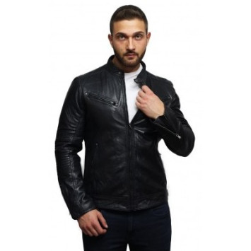 New Men Designer Genuine Lambskin Soft Biker Leather Jacket X989