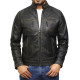 Men's Rubb Off Lambskin Genuine Leather Biker Jacket