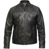 Men's Rubb Off Lambskin Genuine Leather Biker Jacket