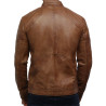 Men's Leather Jacket Tan Distressed Leather Biker Jacket