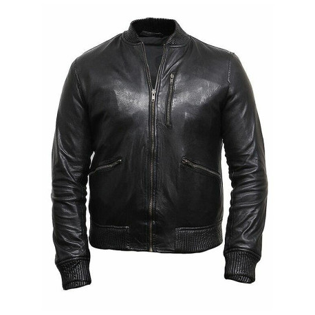 Leather Bomber jacket Mens | Real Soft Nappa Lamb Leather Jacket For ...