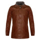 Men's Long Length Black Coat Style Leather Jacket
