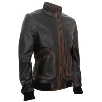 Leather Bomber Jacket Mens | Real Soft Nappa Leather Jacket Vintage 
