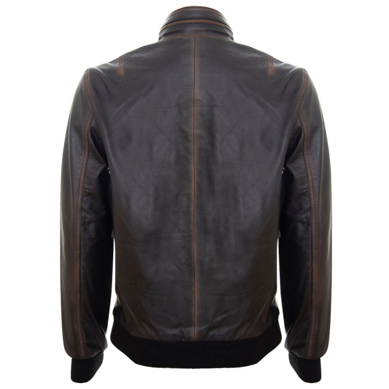 Leather Bomber Jacket Mens | Real Soft Nappa Leather Jacket Vintage ...