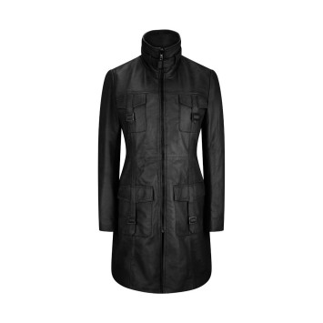 Leather Jacket Womens | Real Soft Nappa Leather Trench Coat 