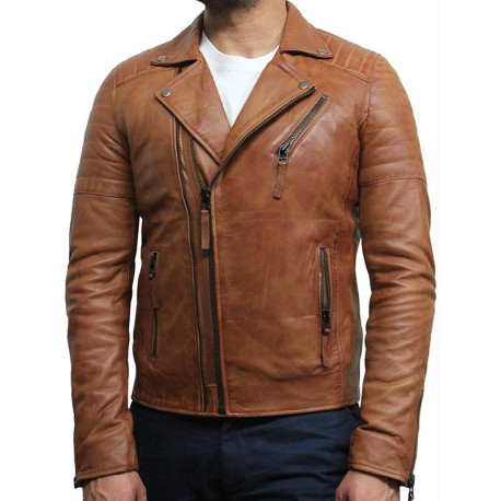Mens Black Biker Leather Jacket Stylish ziped Look -Grady Mens Black Biker Leather Jacket Stylish ziped Look -Grady