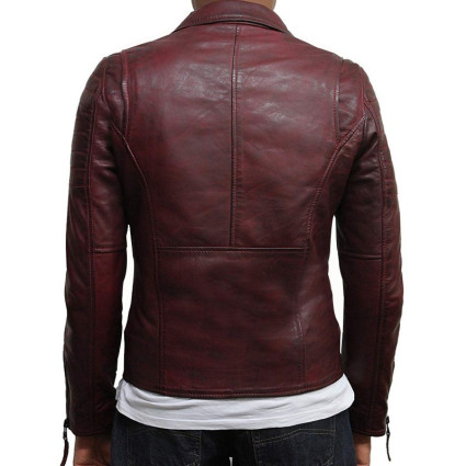 Mens Black Biker Leather Jacket Stylish ziped Look -Grady