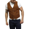 Mens Leather Tan SmartWaistcoat