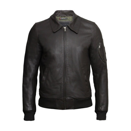 Brandslock Men's A2 Cowhide Analine Leather Bomber Flying Jacket