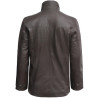 Mens Black Leather Biker Parka Jacket Coat Designer style-Finn