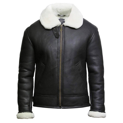 leather-bomber-sheepskin -shearling-jacket Mens-b3-aviator-flying