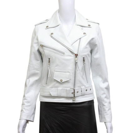 Women's Black Leather Biker Jacket BNWT-Liza