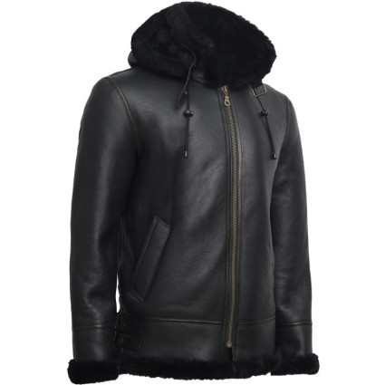 Men's Aviator Real Shearling Sheepskin Leather Bomber Flying Jacket