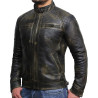 Leather Jacket Mens | Real Soft Nappa Lamb Leather Jacket For Men Distressed