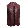Men's Vintage Tan Smart Leather Waistcoat Designer Fit-Ansel