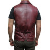 Men's Vintage Black Smart Leather Waistcoat Designer Fit-Ansel