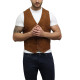 Mens Leather Waistcoat From Smooth Exclusive Goat Suede Classic Smart Green Leather Waistcoat