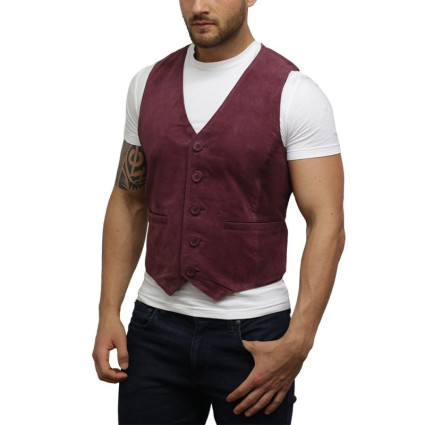 Mens Leather Tan Smart Waistcoat