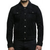 Brandslock Men's Leather Biker Jacket Trucker Casual Green Goat Suede Leather Shirt Denim Jeans Style
