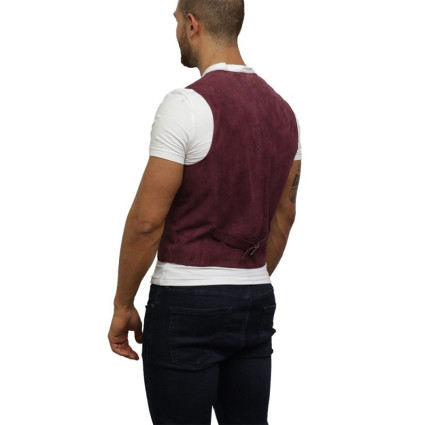 Mens Leather Waistcoat From Smooth Exclusive Goat Suede Classic Smart Leather 