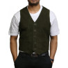 Mens Leather Burgundy Smart Waistcoat